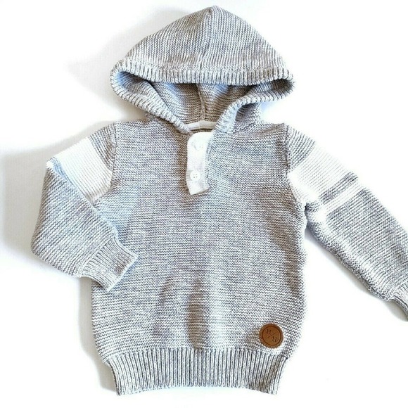Grey Knit Hoodie Hope & Henry 2 - Picture 1 of 5